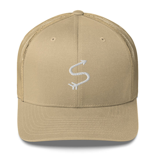 Beige Twisted S Co Trucker Cap