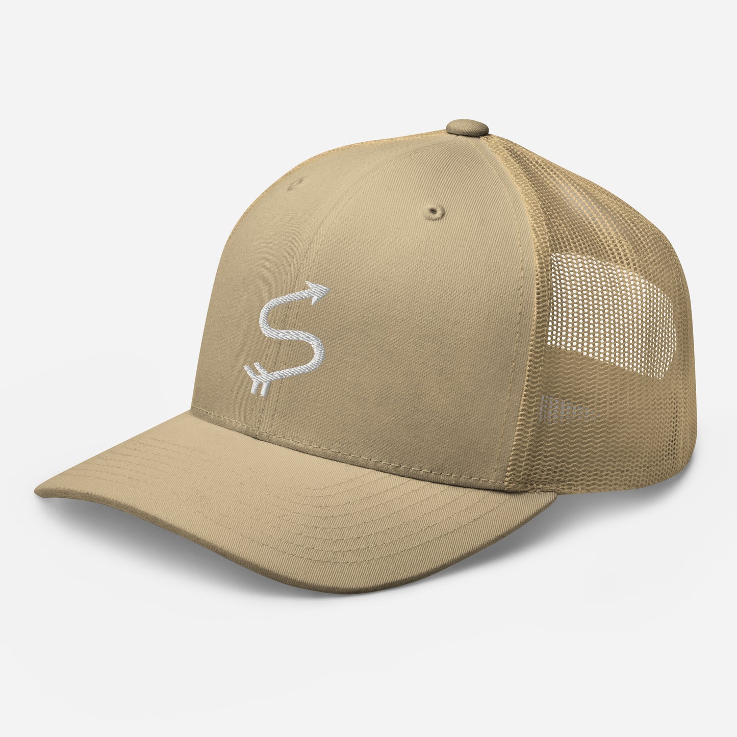 Beige Twisted S Co Trucker Cap