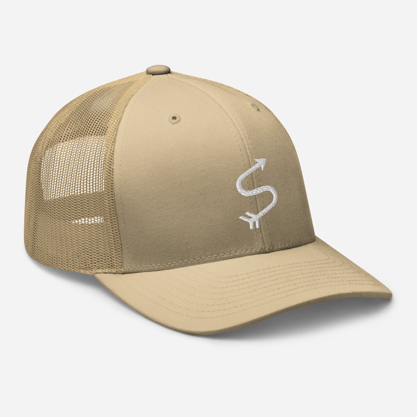 Beige Twisted S Co Trucker Cap